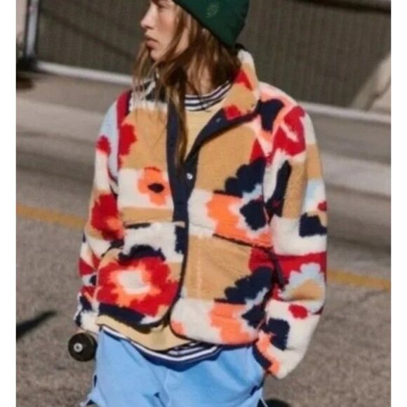 Free People Jackets & Blazers - NEW Free People Hit The Slopes Pullover Fleece Jacket Coral Carpet Size M